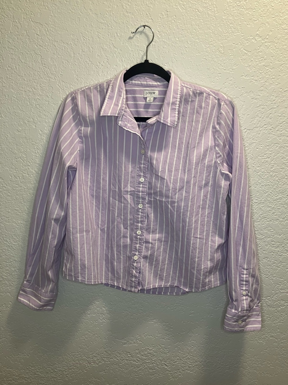 Lavender Striped Boxy Button Down